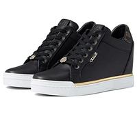 GUESS Women's Faster Sneaker, Black, 8 UK