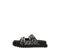 Guess Women's Fatema Sandal, Black Platinum, 6 UK