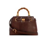 GUESS Women's Faux Leather Hand Bag, N Sibel 2 Compartment Satchel, Bamboo Handle Design (Espresso, 29x22x9 CM)