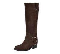 Guess Women's Felysse Knee High Boot, Dark Brown Suede 200, 5 UK