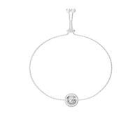 Guess Womens G Crystal 10mm G Coin Pave Bracelet UBB05447RH - Steel / Crystal / Rhodium Plated