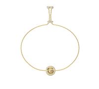 Guess Womens G Crystal 10mm G Coin Pave Bracelet UBB05447YG - Steel / Crystal