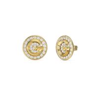 Guess Womens G Crystal 10mm G Coin Pave Studs UBE05448YG - Steel / Crystal