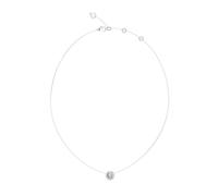 Guess Womens G Crystal 16-18" G Coin Pave Necklace UBN05446RH - - Steel / Crystal / Rhodium Plated
