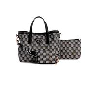 GUESS Women's G Wave Mini Tote Handbag, Black Logo, One Size