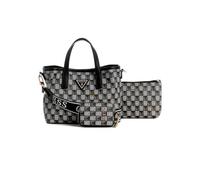 Guess Mini Tote With Geometric Print Womens Bag In Black Multi