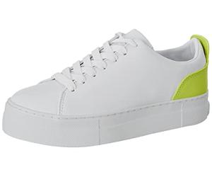 GUESS Women's Giaa5 Oxford Flat, White Lime, 7 UK