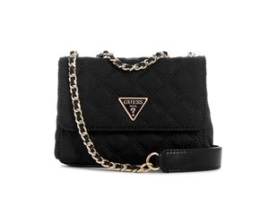 GUESS Women's Giully Mini 2 Compartment Convertible Flap Shoulder Bag, Black, One Size