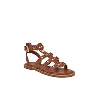GUESS Women's GRAYDEE Flat Sandal, Medium Brown Leather 210, 5