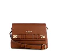 GUESS Women's Gregoria Flap Crossbody, Cognac, One Size