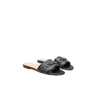 GUESS Women's Hammi Flat Sandal, Black 001, 8 UK