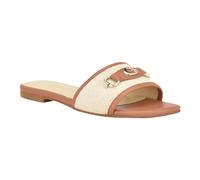 GUESS Women's Hammi Flat Sandal, Medium Natural 102, 4 UK