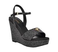 GUESS Women's Hippa Heeled Sandal, Black 001, 4 UK