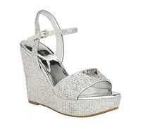 Guess Women's Hippa Heeled Sandal, Silver 040, 5 UK
