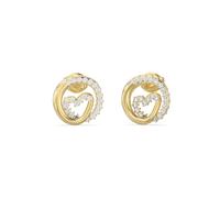Guess Womens Iconique 14mm Wrapped Heart Studs UBE05528YG - Steel / Crystal