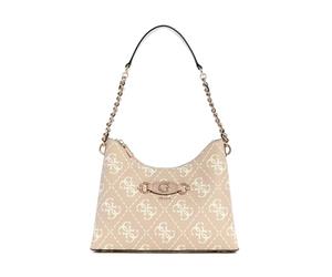 GUESS Women's Izzy Top Zip Shoulder Bag, Sand Logo, One Size