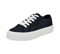 GUESS Women's Jelexa Sneaker, Dark Blue Denim Rhinestone 400, 6