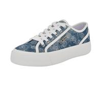 GUESS Women's Jelexa Sneaker, Medium Blue Denim Logo 420, 5.5 UK