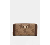 Guess Women's Karnilla Logo Slg Large Zip Around Latte in Taupe Guess Taupe One Size