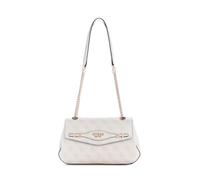 GUESS Women's Katya Convertible Crossbody Flap, White Logo, One Size