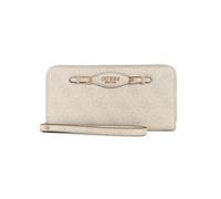 GUESS Women's Katya Large Zip Around Wallet, Clutch, White Logo, One Size