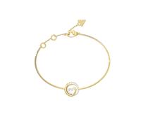 Guess Womens Large Iconique 14mm Wrapped Heart Bracelet UBB05527YGL - Steel / Crystal