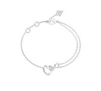Guess Womens Large Iconique Infinity & Heart Bracelet - Steel / Crystal / Rhodium Plated