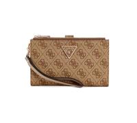 GUESS Women's Laurel Double Zip Organizer Wallet, Latte Logo, One Size