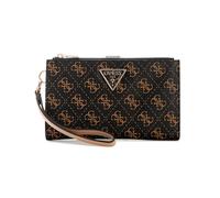 GUESS Women's Laurel Ii Double Zip Organizer Wallet, Brown Logo, One Size