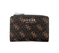 GUESS Women's Laurel Ii Zip Around Card Case Wallet, Brown Logo, One Size