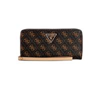 GUESS Women's Laurel Large Zip Around Wallet, Clutch, Brown Logo, One Size