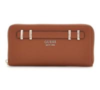 GUESS Women's Leather Wallet, Brown, Zip Closure, Classic Design EST. 1981