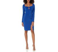 GUESS Women's Longsleeve Cut Out Sheath Dress Cocktail, Ink Multi, 14