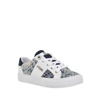 GUESS Women's Loven Sneaker, White/Blue 171, 3 UK