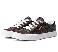 GUESS Women's Loven3 Sneaker, Brown Multi Fabric, 5.5 UK