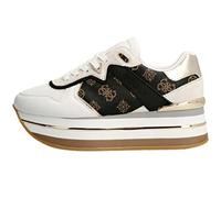 Guess Women's Luchia Running Shoe, White Brown, 7 UK