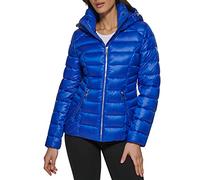 GUESS Women's Midweight Puffer Jacket Transitional, Quilted Indigo 2, L