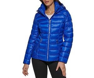 GUESS Women's Midweight Puffer Jacket Transitional, Quilted Indigo 2, L