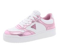 GUESS Women's Miram Sneaker, White/Pink 143, 6 UK