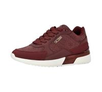 GUESS Women's Moxea Sneaker, Dark Red Logo Nubuck 600, 4 UK