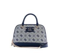 GUESS Women's Neda Dome Satchel, Crossbody, Navy Logo, One Size