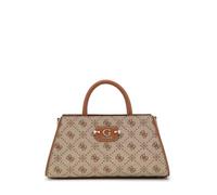 GUESS Women's Neda Girlfriend Satchel Handbag, Latte Logo, One Size