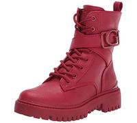 GUESS Women's Orana Combat Boot, Red, 4.5 UK