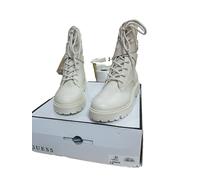 Guess Womens Orana Ivory Combat & Lace-up Boots Shoes Size 8