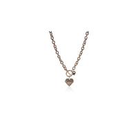 GUESS Women's Toggle Logo Charm Necklace, Rose Gold, One Size, One Size, Glass