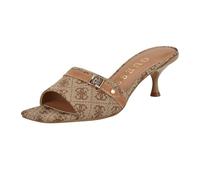 GUESS Women's Peomit Heeled Sandal, Medium Brown Logo, 4.5 UK