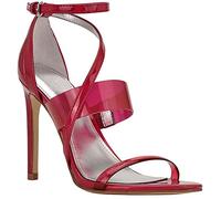 GUESS Womens Pink Padded Transparent Strappy Iridescent Adjustable Strap Ankle Strap Felecia Almond Toe Stiletto Buckle Heeled UK Size 7