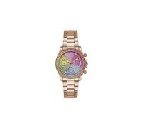 Guess Women's Quartz Watch with Pink Dial Analogue Display and Rose Gold Strap GW0483L3