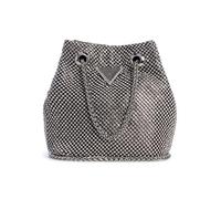 GUESS Women's Rhinestone Faux Leather Pouch, Stylish Zalina Xbody Design, Chic Silver-Toned Hardware