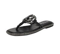 GUESS Women's Saima Flat Sandal, Black Crystal 002, 6 UK